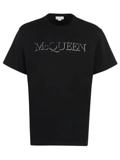 Girocolo Logo Short Sleeve T-Shirt Black - ALEXANDER MCQUEEN - BALAAN 2