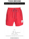 Men's Drawstring Waist Swim Shorts Red - THOM BROWNE - BALAAN 3