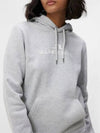 Alpha Logo Print Hoodie Light Grey Melange - J.LINDEBERG - BALAAN 2