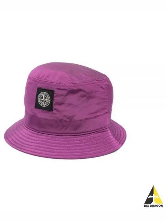 Logo Patch Nylon Metal Bucket Hat Magenta - STONE ISLAND - BALAAN 2