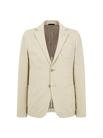 Men s Herringbone Pattern Stretch Jacket Beige - GIORGIO ARMANI - BALAAN 1