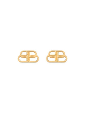 BB Logo Stud Earrings Gold - BALENCIAGA - BALAAN 1