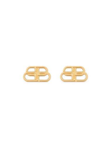 BB Logo Stud Earrings Gold - BALENCIAGA - BALAAN 1