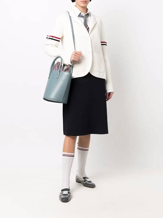 Women's Double Face Cotton Bow A-Line Skirt Navy - THOM BROWNE - BALAAN 7