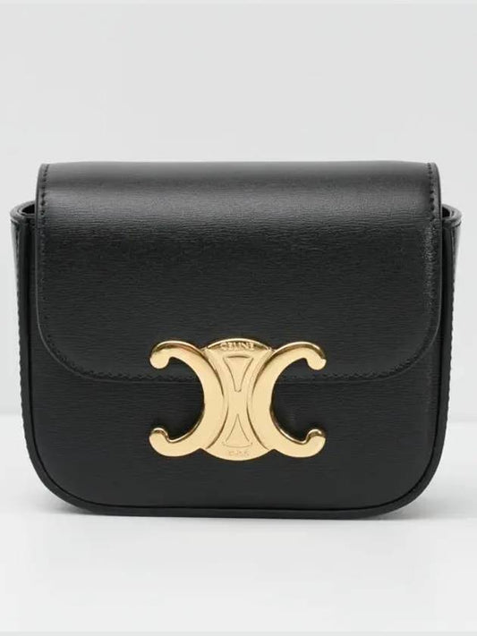 Triomphe Small Shiny Calfskin Cross Bag Black - CELINE - BALAAN 2