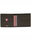 Pebble Grain Leather Half Wallet Dark Brown - THOM BROWNE - BALAAN 4