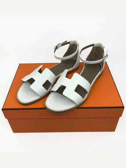 Santorini Calfskin Sandals Blanc - HERMES - BALAAN 2