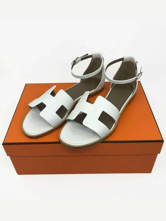 Santorini Calfskin Sandals Blanc - HERMES - BALAAN 2