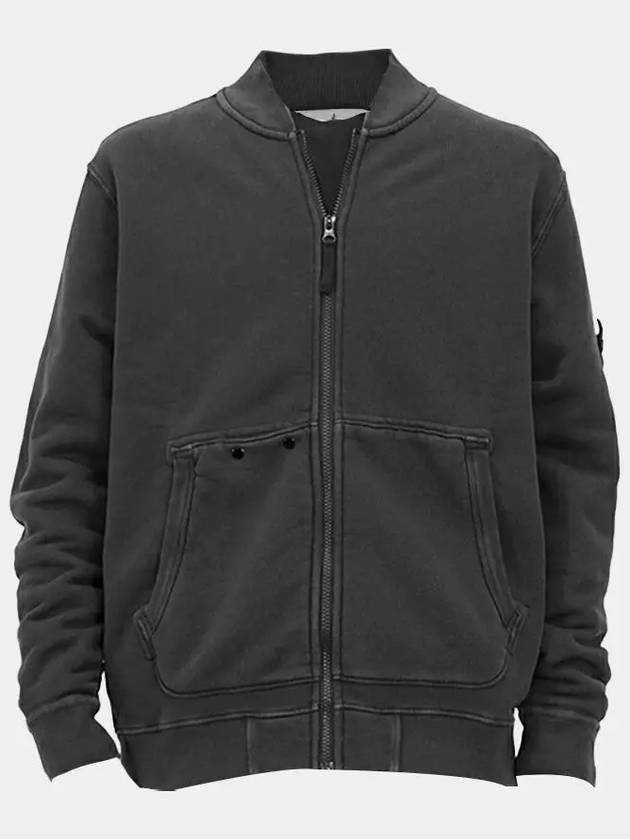 Logo Patch Zip Up Jacket Black - STONE ISLAND - BALAAN 2