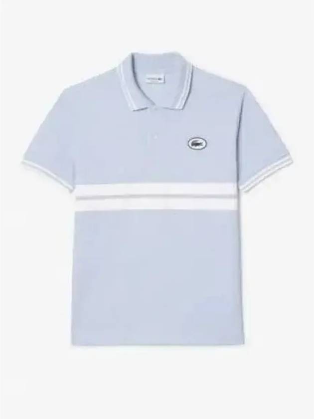 Men s Color Tipping Puff Badge Match Polo Light Blue - LACOSTE - BALAAN 1