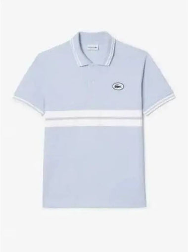 Men s Color Tipping Puff Badge Match Polo Light Blue - LACOSTE - BALAAN 1