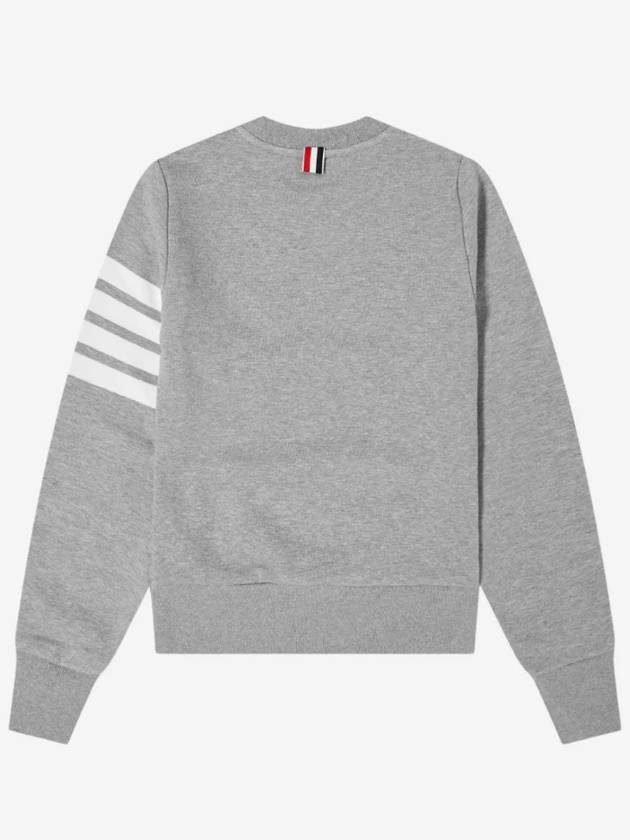 Engineered 4 Bar Stripe Loopback Jersey Knit Crewneck Sweatshirt Light Grey - THOM BROWNE - BALAAN 3