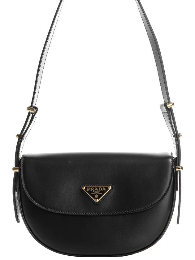 Arque Leather Shoulder Bag Black - PRADA - BALAAN 2