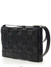 Maxi Intrecciato Leather Cross Bag Black - BOTTEGA VENETA - BALAAN 4