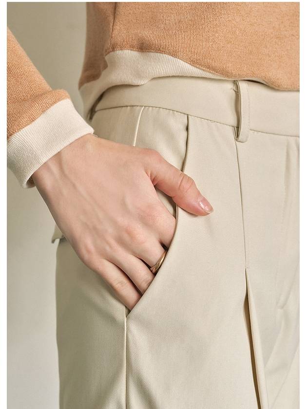 Crocus One Tuck Roll up Slacks Cream - MICANE - BALAAN 8