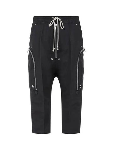 MEN Zipper Pocket Cropped Poly Pants Black 270117 - RICK OWENS - BALAAN 1