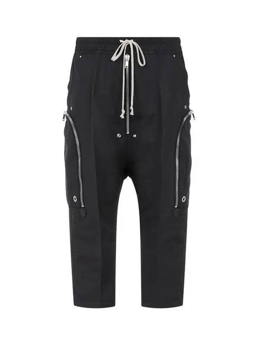 MEN Zipper Pocket Cropped Poly Pants Black 270117 - RICK OWENS - BALAAN 1