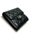 Classic snap half wallet black silver caviar AP0231 - CHANEL - BALAAN 5