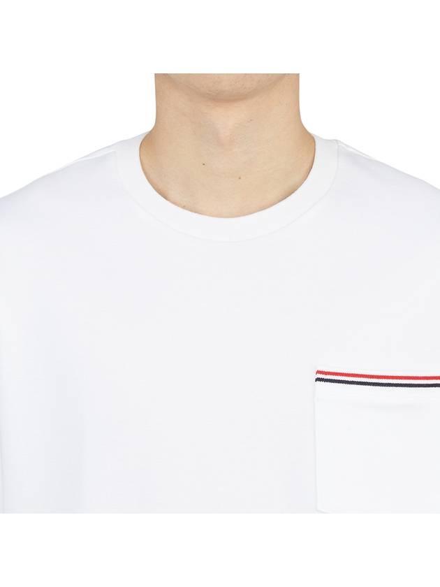 Cotton Oversized Pocket Short Sleeve T-Shirt White - THOM BROWNE - BALAAN 7