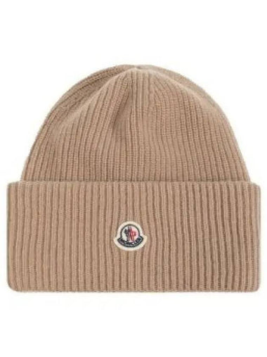 3B00048 M1241 513 Logo Patch Wool Beanie 1318634 - MONCLER - BALAAN 1