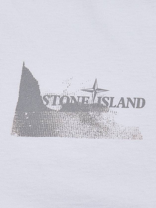 Logo Print Short Sleeve T-Shirt White - STONE ISLAND - BALAAN 6