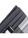 4-Bar Madras Pebble Grain Leather Card Wallet - THOM BROWNE - BALAAN 8