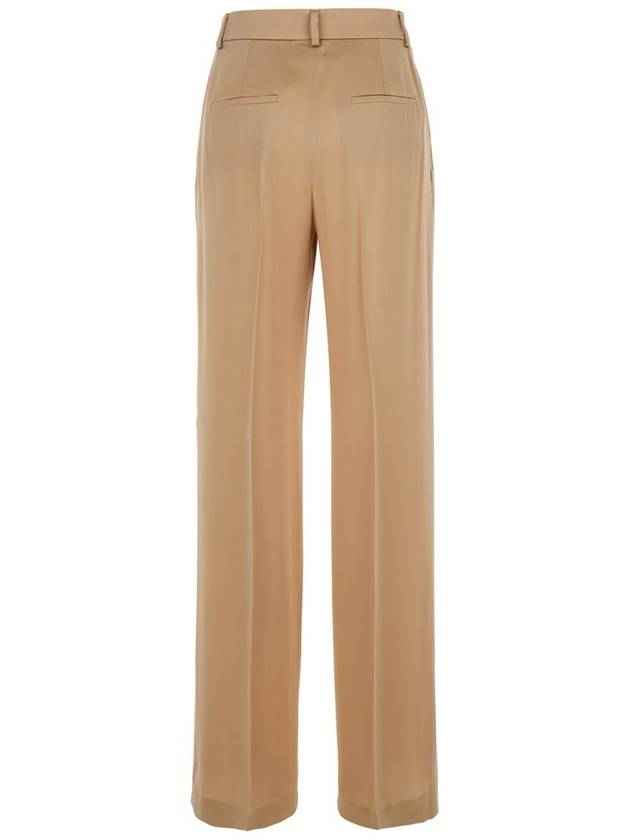 Beige Pants With High Waist And Belt Loops In Silk Blend Woman - ALBERTA FERRETTI - BALAAN 2