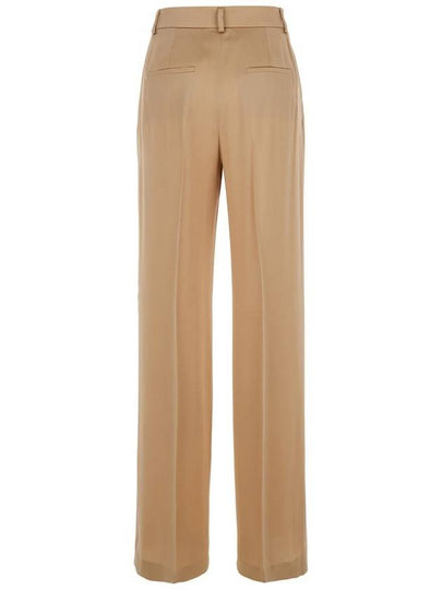 Beige Pants With High Waist And Belt Loops In Silk Blend Woman - ALBERTA FERRETTI - BALAAN 2