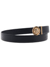 Medusa Buckle Leather Belt Black - VERSACE - BALAAN 4