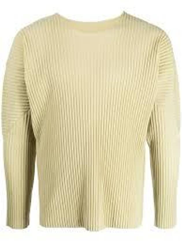 Oversized Pleated Long Sleeve T-Shirt Beige - ISSEY MIYAKE - BALAAN 2