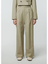 Denzel Wool Belted Point Pintuck High Waist Wide Slacks Pickle - RAMUSTUDIO - BALAAN 2