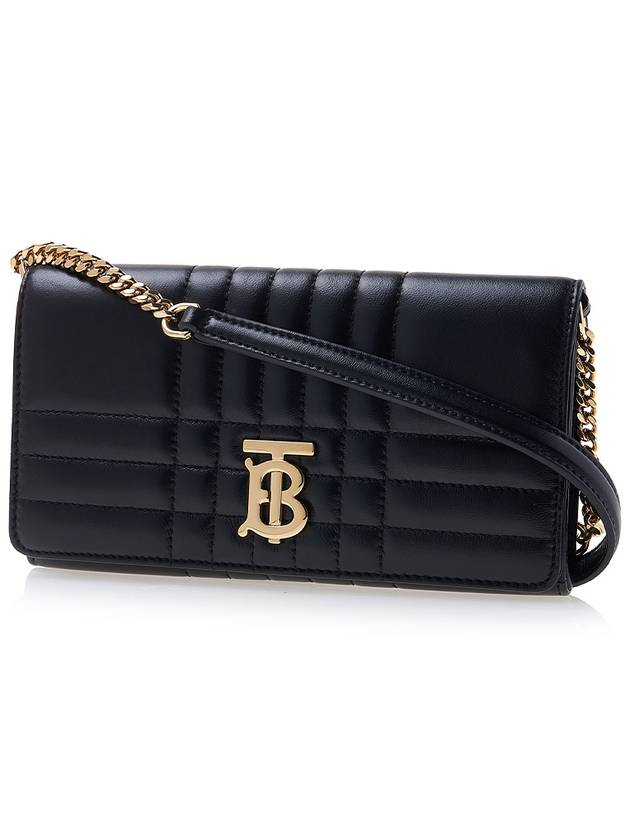 Women's Detachable Strap Quilted Leather Lola Cross Bag Black Light Gold - BURBERRY - BALAAN 3