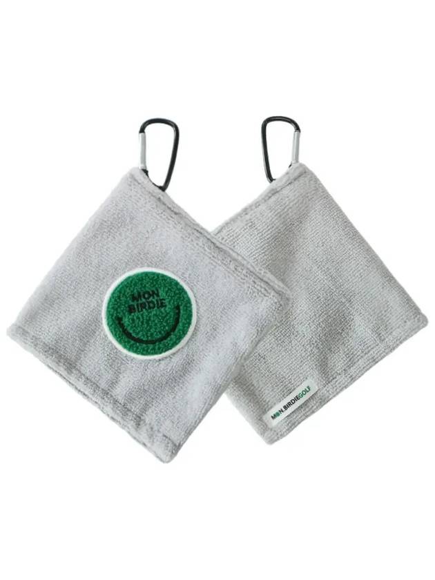 Smile Square Golf Ball Towel GRAY - MONBIRDIE GOLF - BALAAN 10