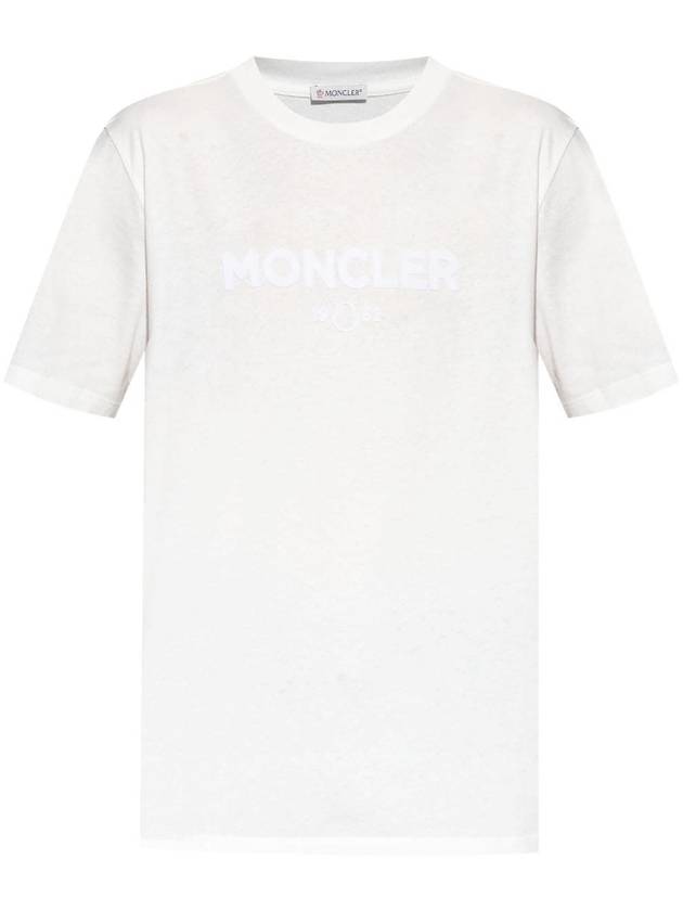 Logo Print Short Sleeve T Shirt White - MONCLER - BALAAN 2