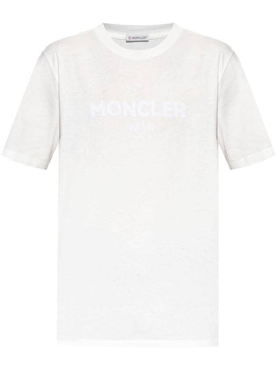 Logo Print Short Sleeve T Shirt White - MONCLER - BALAAN 2