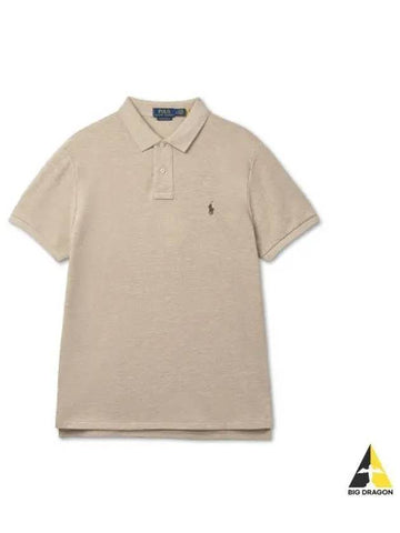 Custom Slim Fit Mesh Polo Shirt Expedition Dune Header C - POLO RALPH LAUREN - BALAAN 1