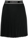 Elastic Waist Pleated Skirt Black - LACOSTE - BALAAN 1