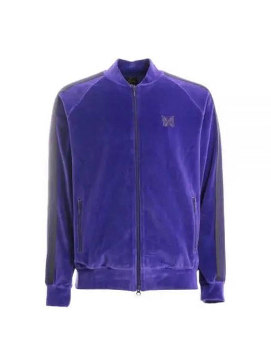 R C Track Jacket CPE Velor Smoke Blue NS251 - NEEDLES - BALAAN 2