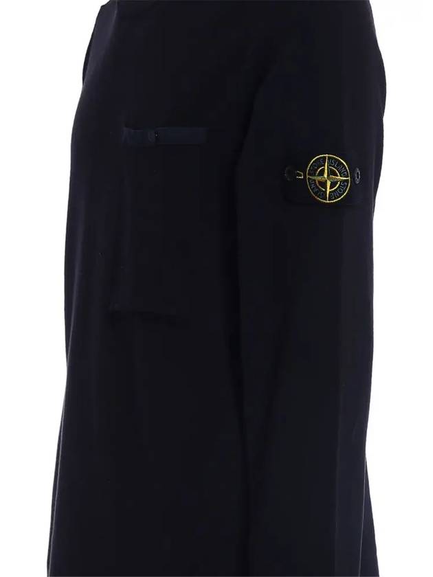 Wappen Patch Low Pocket Knit Top Navy - STONE ISLAND - BALAAN 5