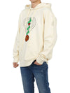 JW Anderson Flower Fleece Jersey Hooded Top Beige - MONCLER - BALAAN.