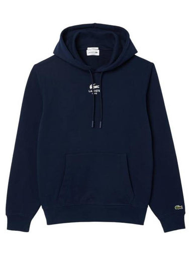 Print Hoodie Navy Blue - LACOSTE - BALAAN 1