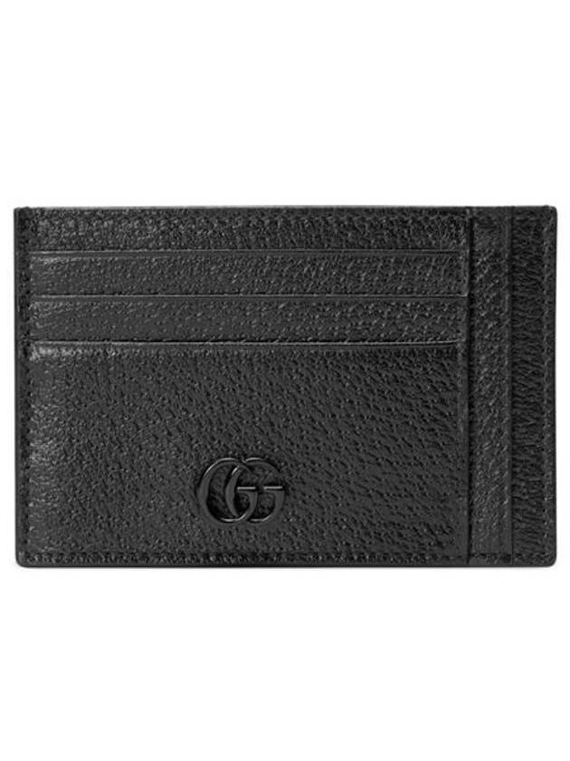 GG Marmont Leather Card Wallet Black - GUCCI - BALAAN 1