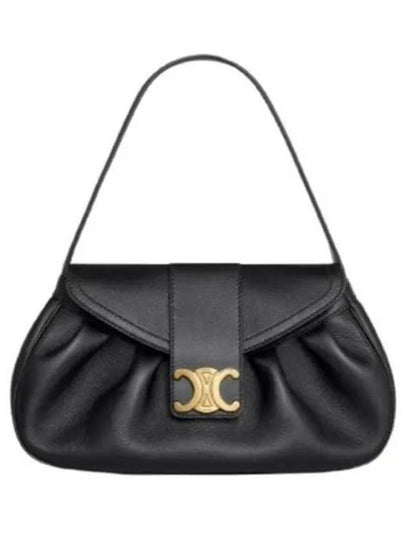 Medium Poly Supple Calfskin Shoulder Bag Black - CELINE - BALAAN 2