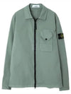 Stretch Cotton Gabardine Overshirt Jacket Green - STONE ISLAND - BALAAN 2