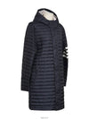 Matte nylon 4 bar stripe downfill quilted coat navy 2 74398 - THOM BROWNE - BALAAN 2