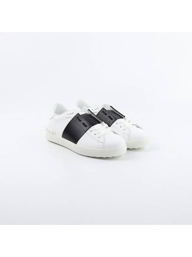 Men's Hidden Open Low Top Sneakers White Black - VALENTINO - BALAAN 5