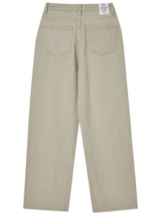 Women's Cotton Twill Semi Wide Jeans Beige GB1 WDPT 51 BGE - THE GREEN LAB - BALAAN 2