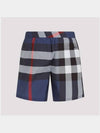 Men's Check Drawstring Swim Shorts Carbon Blue - BURBERRY - BALAAN 3