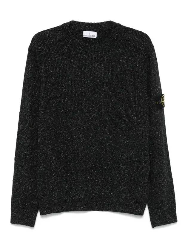 Speckle Crew Neck Knit Top Black - STONE ISLAND - BALAAN 3