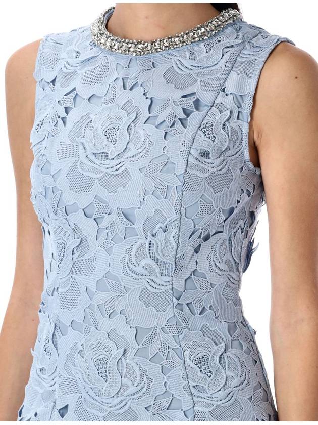 Self-Portrait Blue Flower Lace Mini Dress - SELF PORTRAIT - BALAAN 3